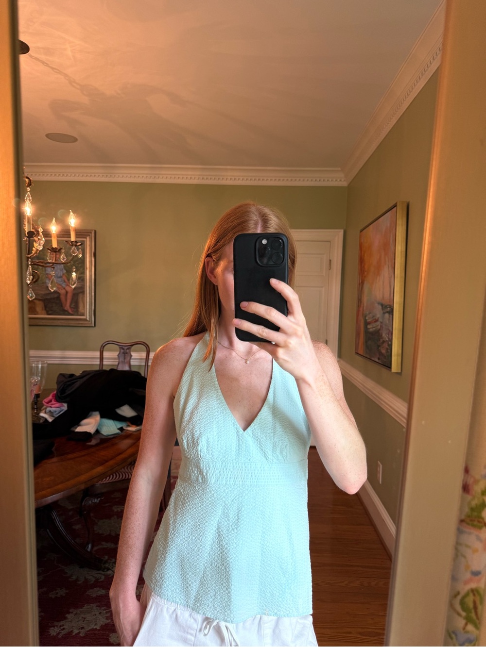 Vintage Vineyard Vines Light Aqua Halter Top